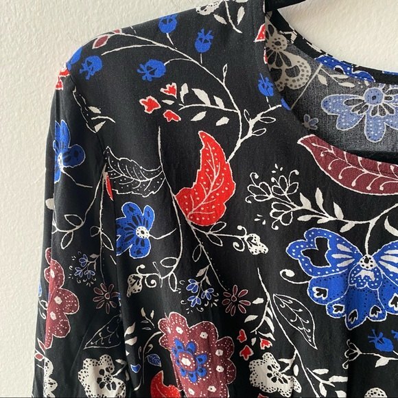 Old Navy Floral Mini Dress - Black, Blue, Red - Picture 3 of 6